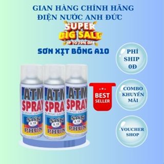 Sơn xịt ATM A10 bóng sơn xịt bóng tượng gỗ xe máy ATM CLEAR dung tích 400ml diennuocanhduc