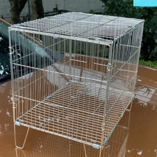  Lồng tắm chim inox dạng gấp gọn phù hợp cho lồng chim chào mào chích choè hoạ mi  tặng kèm máng tắm  