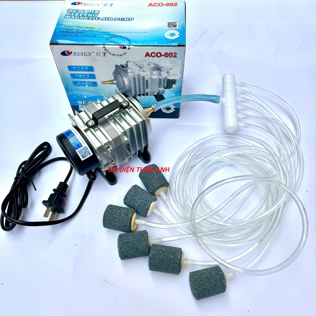 máy sục sủi thổi khí oxi bể cá 25w loại xịn + 6 quả sủi + 12m dây - máy bơm oxi cho cá