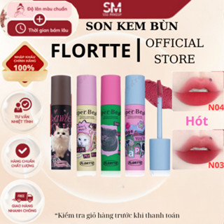 [Flortte] Son kem Flortte Super Beauty chất nhung bùn mịn mỏng nhẹ, mềm như bơ, che khuyết điểm làm mờ rãnh môi 2.3g