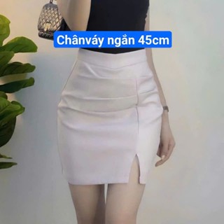 Chân Váy Bút Chì Dáng Ngắn cách điệu ly xếp xẻ đùi trước 45sernhum