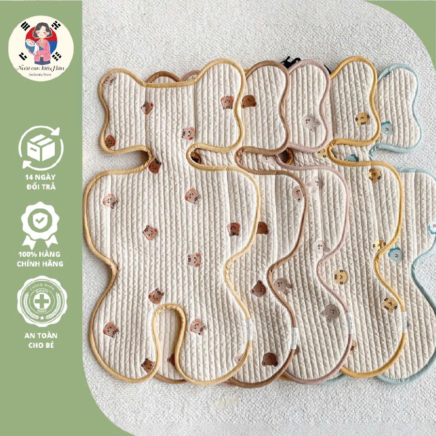  Đệm lót xe đẩy điều hòa thoáng khí đa năng trần bông họa tiết thêu 3D cho bé mềm mại an toàn 