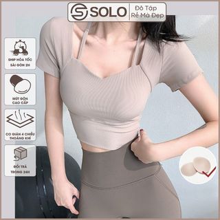 Áo Thun Tập Gym Yoga Croptop Ôm Body 𝐂𝐎́ 𝐌𝐔́𝐓 Thể Thao Nữ Mềm Mịn Thoáng Mát Tôn Dáng GYMSTORE 279