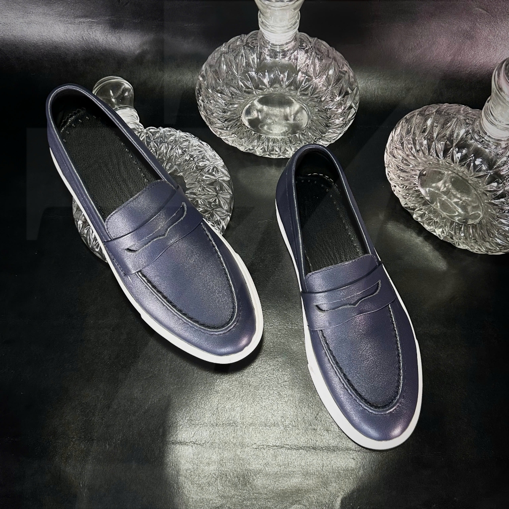 Giày da thuộc NAVY CROCODILE OXHIDE - Slip on da bò thuộc - đế thể thao dễ phối đồ DG115