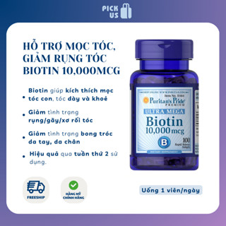 [Date 01/27] Viên uống Hỗ trợ mọc tóc, Giảm rụng tóc, Puritans Pride Biotin 10,000mcg 50, 100 viên