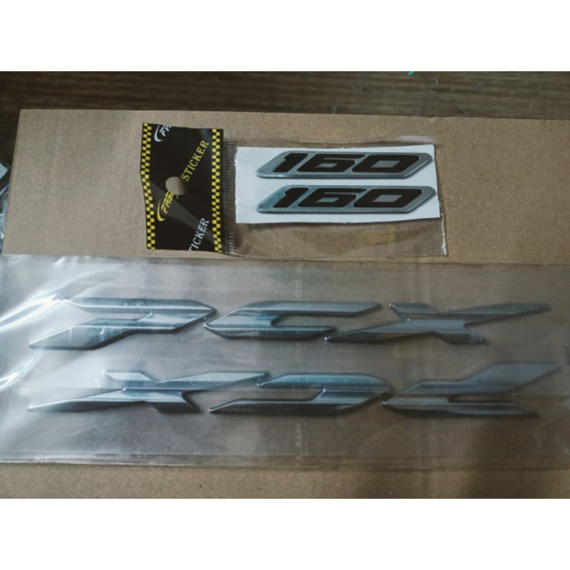 Bộ tem chữ nổi PCX 160 màu crôm bóng