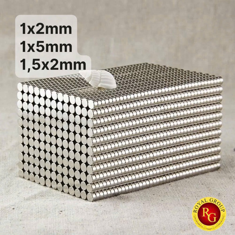 Nam châm viên đất hiếm. Nam châm trắng. Nam châm siêu nhỏ 1x2mm, 1x5mm, 1,5x2mm (1 viên)