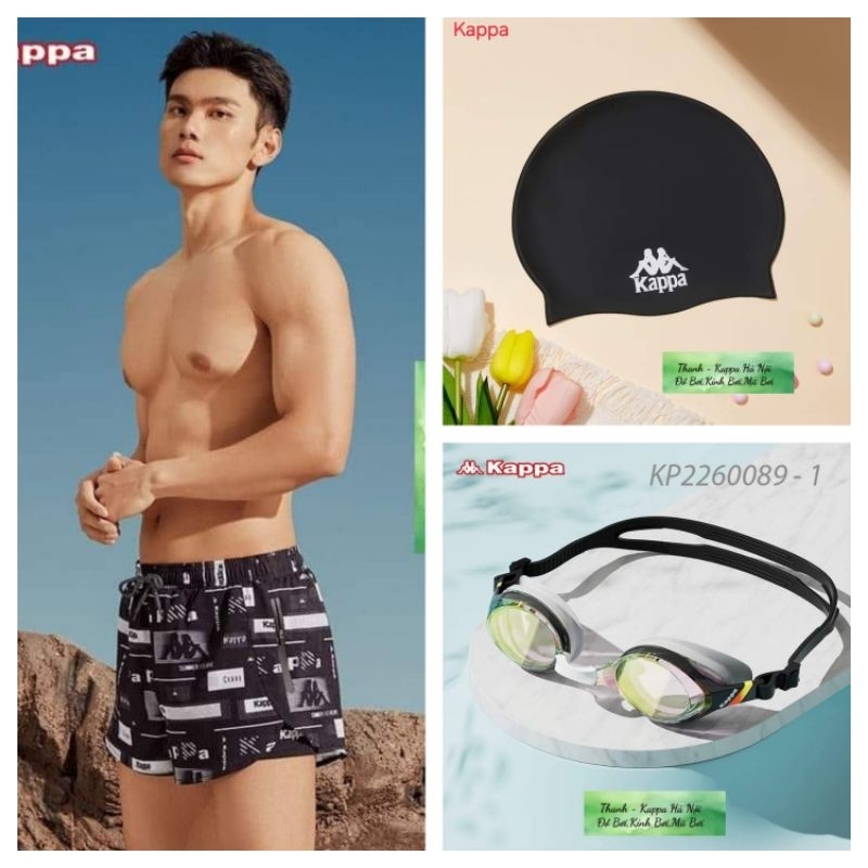 COMBO ĐỒ BƠI NAM: Quần + Mũ/nón + kính bơi KAPPA cao cấp