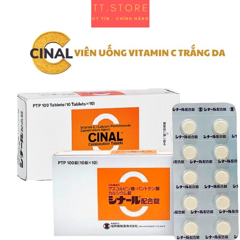 Viên Uống Cinal C Vitamin C Trắng Da, Ngừa Mụn, Giảm Nám 100 Viên Nhật Bản.