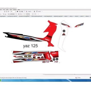 tem rời yaz 125 trắng đen đỏ