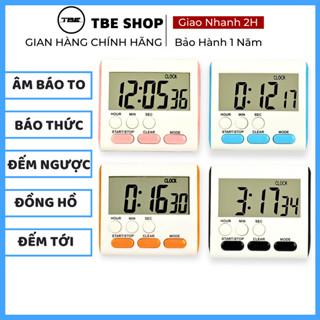 Đồng Hồ Bấm Giờ Đếm Ngược Để Bàn Tính Năng Tắt Âm Tối Đa 24h Âm Báo To ( Tặng Kèm Pin )