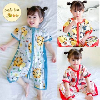 (FreeShip) Túi ngủ trẻ em vải xô mỏng mùa hè, Áo ngủ cộc tay cho bé