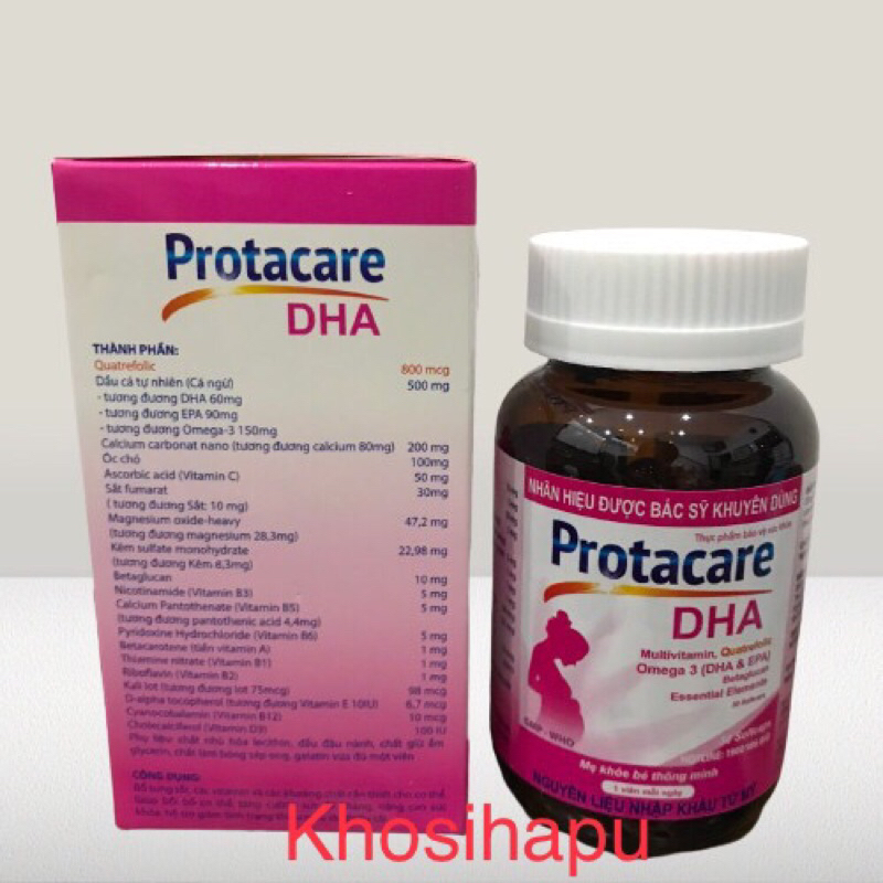 Viên uống bổ máu Protacare DHA bổ sung sắt vitamin dưỡng chất cho người thiếu máu cần phục hồi sức khoẻ phụ nữ mang thai