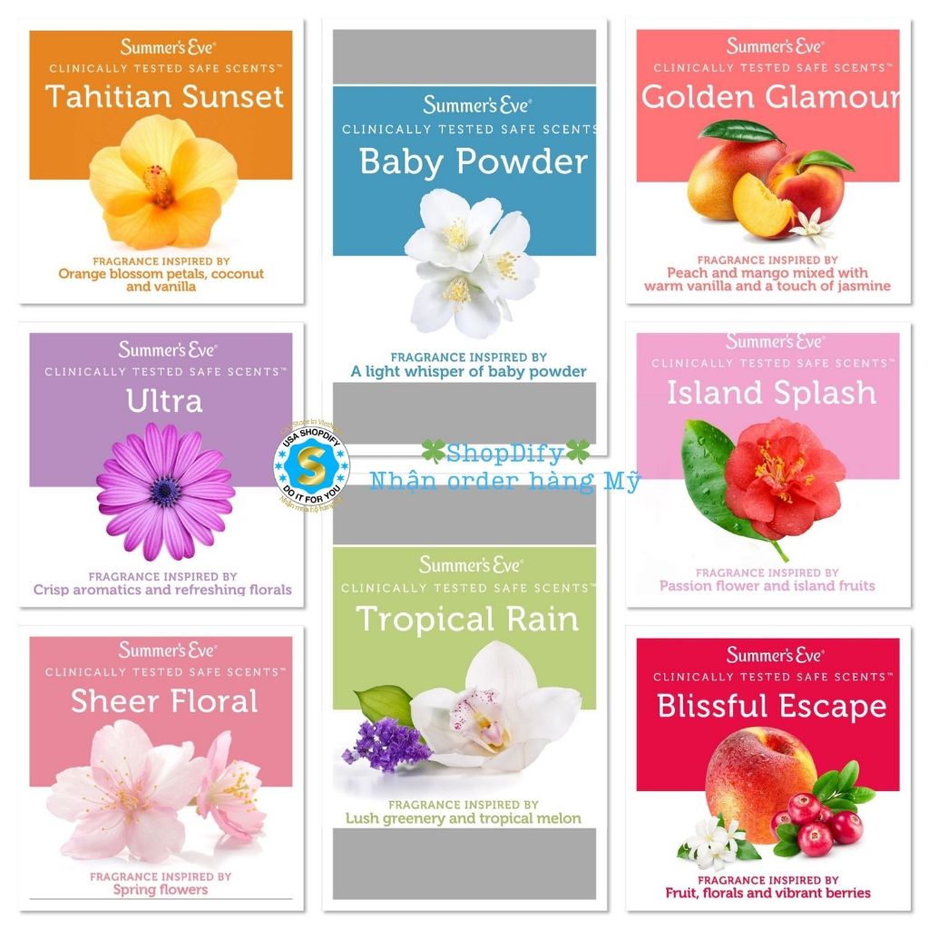 Xịt thơm khử mùi, Nước hoa vùng kín Summer’s Eve 56.7g Xịt phụ khoa của Mỹ thơm mát, quyến rũ