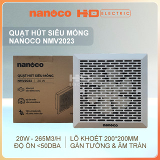 Quạt hút siêu mỏng Nanoco NMV 12W 20W 24W lắp tường hoặc trần