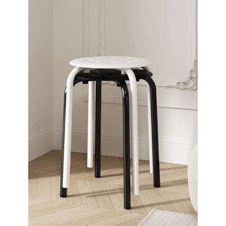 Ghế đẩu tròn chân sắt IKEA Marius - Trắng
