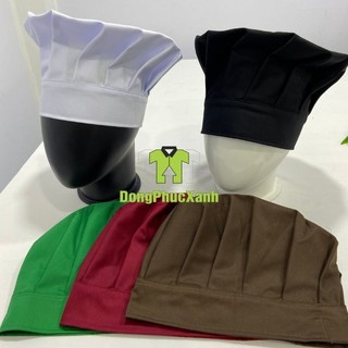Mũ đầu bếp Nón bếp Nón bếp đen Nón cho phụ bếp Nón bếp đen Nón bếp màu đen