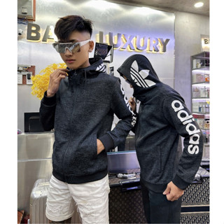 ÁO KHOÁC XÁM CHUỘT ÉP NHIỆT CHỮ ADIIDASS MẪU ĐỘC QUYỀN BALA LUXURY