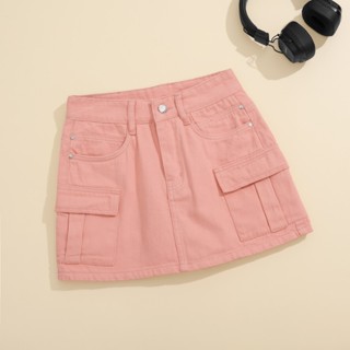  Chân váy jean màu hồng phấn TÚI HỘP size từu 40-85kg chất vải mềm mịn không giãn có quần lót trong thoải mái vận động 