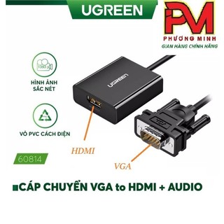 Cáp chuyển vga sang hdmi + audio 3.5mm ugreen 50945 / 60814/ jasoz g115 t-g119 - hàng chính hãng bảo hành 18 tháng