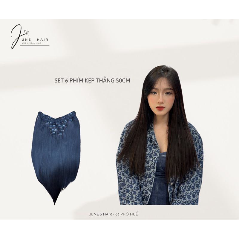 Set tóc kẹp 6 mảnh thẳng cao cấp