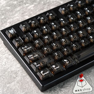 Keycap Clear Black Aifei | ABS in UV | Cherry profile | Bộ nút bàn phím cơ rẻ đẹp trong suốt xuyên led
