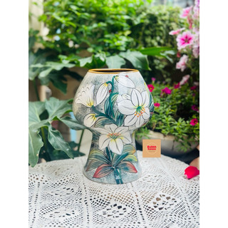 Bình gốm Bát tràng/ bình dáng ly vẽ 3d