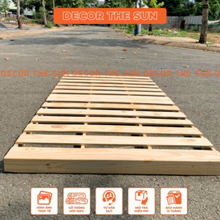 Giường pallet đóng kín chân cao 9cm,đủ kích thước,dùng decor phòng ngũ,homestay...Decor The Sun