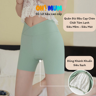  Quần đùi Bầu Cạp Chéo Lửng - Mát Mẻ Sang Trọng - Mềm Đẹp co giãn 4 chiều cực thoải mái cho mẹ bầu 