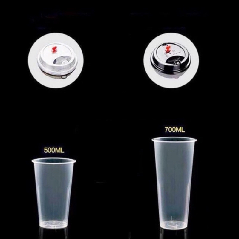 Combo 100 cốc, ly nhựa nắp nút tim dày