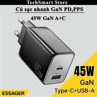 Củ sạc nhanh ESSAGER 45W ,QC 3.0,PD3.0,Type C cho Samsung,Huawei,Xiaomi,Oppo