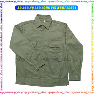 ÁO BẢO HỘ LAO ĐỘNG MÀU GHI ÁNH XANH, ĐỒNG PHỤC ÁO LAO ĐỘNG VẢI KAKI 2.1