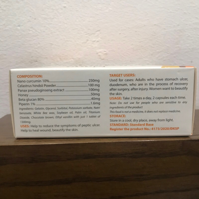 Viên uống Nghệ Nano Curcumin Gold hỗ trợ dạ dày, tá tràng khoẻ mạnh làm đẹp da sáng da giảm nám chống oxy hoá làn da