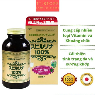 Viên Uống Tảo Xoắn Spirulina Hộp 2200 ,Giúp Đẹp Da Dáng - 2200 Viên,Nội Địa Nhật Bản 