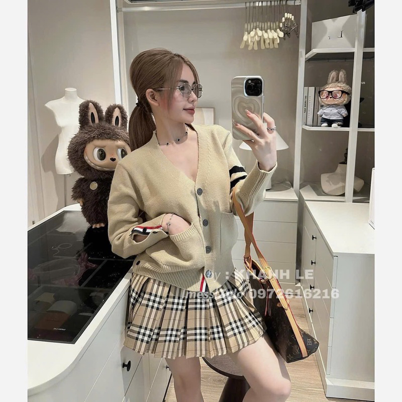 set áo khoác len thom kèm cv bbr hàng hot QC