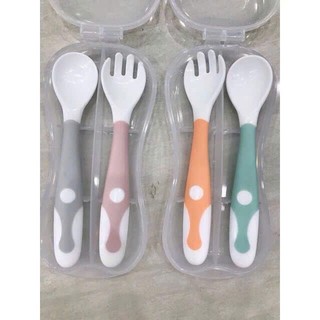 SET 2 THÌA DĨA ĂN DẶM SILICON AAG