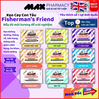  HỘP 24 GÓI Kẹo Cay Con Tàu Fisherman's Friend nhiều mùi vị - Maxpharmacy 