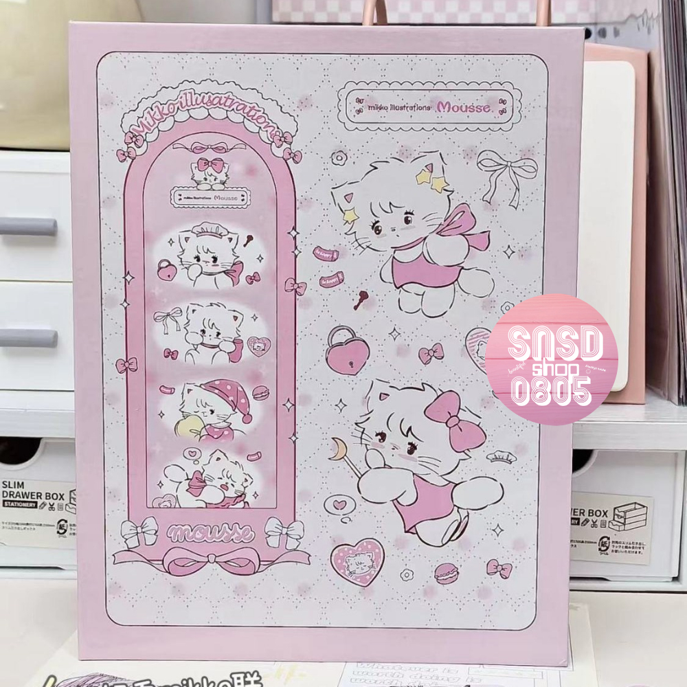 ❌KÈM SHEET❌ Binder A5 Mẫu Mèo Mikko, Album Ảnh Bìa Cứng Đựng Card, Polaroid Kpop, Binder Bìa Cứng