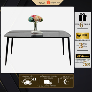 Bàn ăn cơm YOLO chân côn, chân sắt nhập khẩu cao cấp hiện đại | căn hộ chung cư gia đình