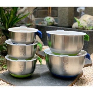 THỐ TRỘN BỘT,ĐÁNH TRỨNG INOX 304 CÓ NẮP CÓ ĐẾ CÓ QUAI ĐỦ SIZE (Ảnh thật shop tự chụp)