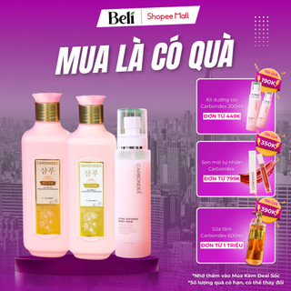 Bộ 3 Chăm sóc tóc Carbondex Suôn Mềm Mượt Làm Phồng Tóc (Dầu Gội 800ml + Dầu Xã 800ml + Xịt Dưỡng 200ml)