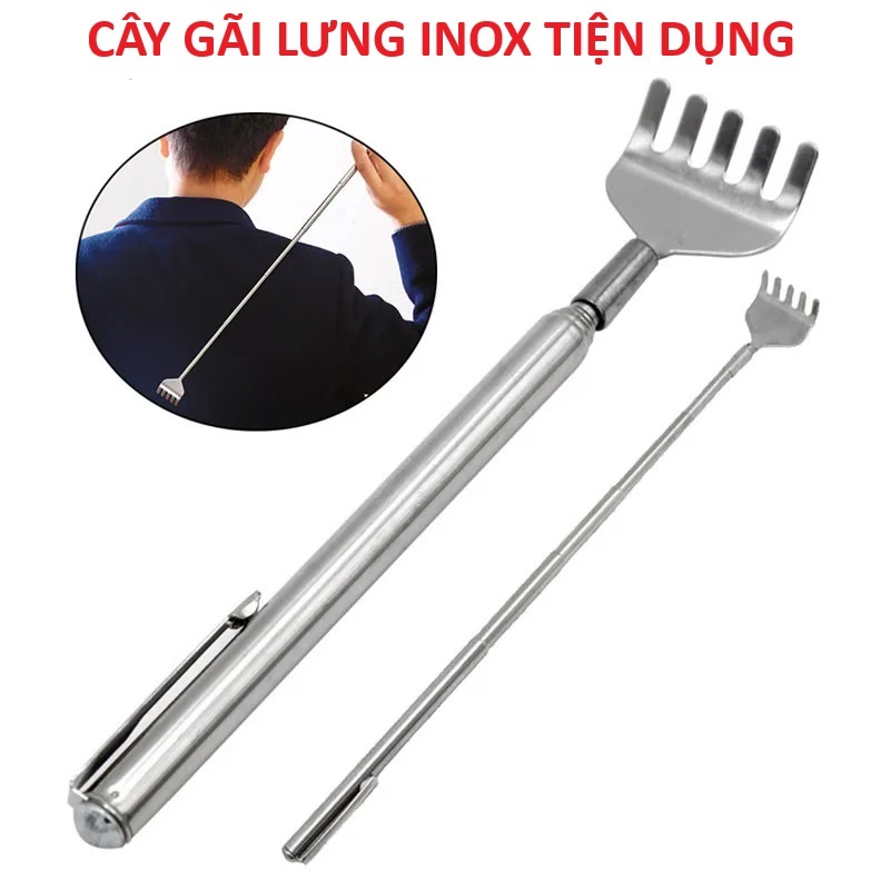 Cây gãi lưng bàn tay inox Aulyshop xếp gọn tiện dụng