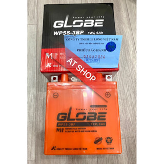 Bình ắc quy khô GLOBE  WP5S-3BP 12V-6AH gắn Dream II, Future I, Wave nhỏ, Ex nhỏ, Sirius xăng cơ