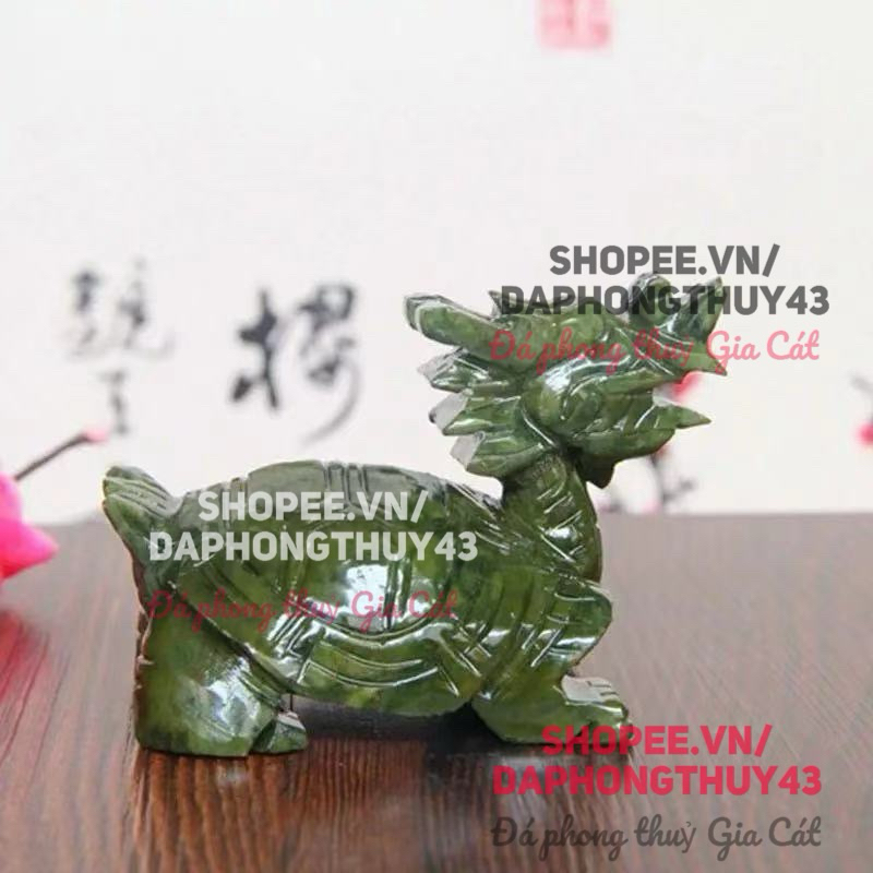 Long quy trưng bày đa serpetine xanh 14cm