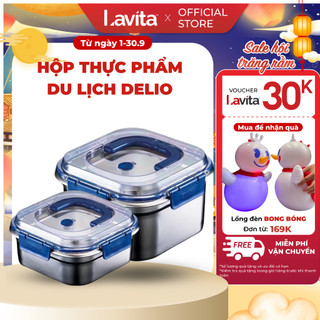  Hộp Đựng Thực Phẩm Du Lịch Delio Có Nắp Đậy , Quai Cầm Tiện Lợi Khi Mang Đi Du Lịch