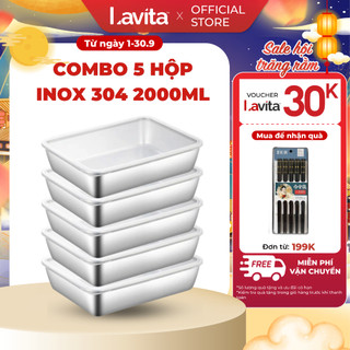 Hộp đựng thực phẩm tủ lạnh Lavita bằng inox 304 có nắp đậy đa năng, chắc chắn, siêu tiện lợi