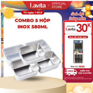  Hộp đựng thực phẩm tủ lạnh Lavita bằng inox 304 có nắp đậy đa năng, chắc chắn, siêu tiện lợi