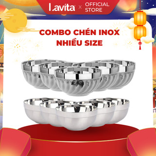  Combo Chén ăn cơm inox 304 có 2 lớp cách nhiệt kiểu dáng Hàn Quốc sang trọng