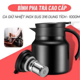  Ấm pha trà giữ nhiệt inox dung tích 1000L có lưới lọc bình pha trà giữ nhiệt 