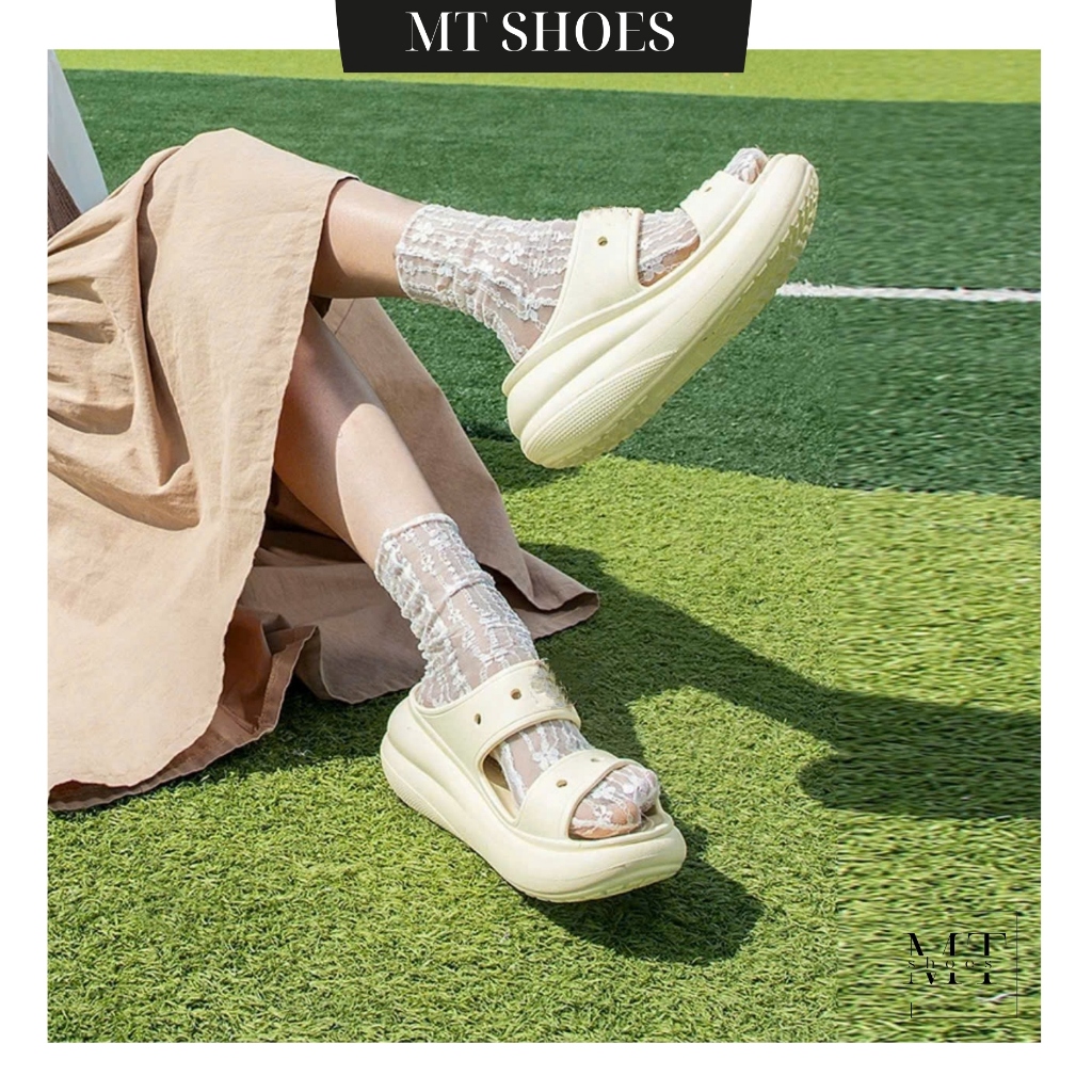 Dép bánh mì nữ 2 quai ngang đế nhựa đúc nguyên khối nhẹ êm chống trơn trượt MT Shoes DN29